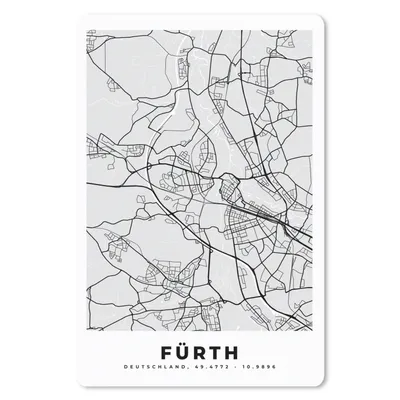 Produktbild von MuchoWow® Mauspad Mousepad Deutschland - Karte - Fürth - Stadtplan 18x27 cm - Mousepads - Maus Mat - Pad - Mausunterlage