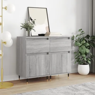 Produktbild von vidaXL Sideboards 2 Stk. Grau Sonoma 40x35x70 cm Holzwerkstoff