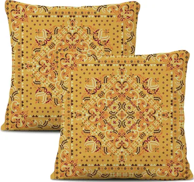 Obrázok produktu pre 2-balenie obliečok na vankúše Plyšové vlákno 45 cm X 45 cm, Dekoračný poťah na vankúš, Mandala, Bohémsky, Boho dekor, Hippie, Retro etno vankúš na gauč, spálňu, obývaciu izbu, farmu