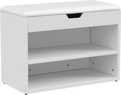 Produktbild von SoBuy Schuhbank Schuhregal Schuhschrank Sitzbank mit Ablagefach - 2 Fächer - Weiß