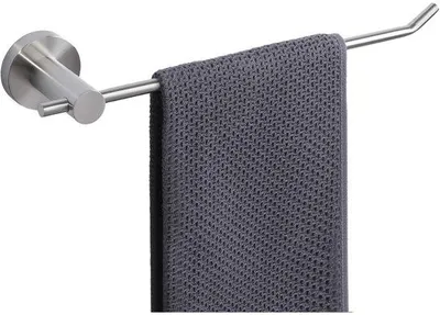 Produktbild von Rostbeständiger 35cm Metall-Tuchhalter mit verdeckten Muttern, Einarmhalter für Handtücher mit Durchgang, gebürsteter Finish