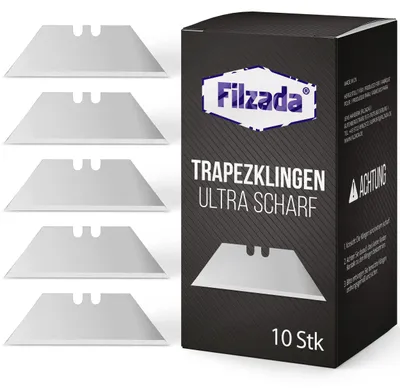 Image de 10 lames de coupe trapézoïdales professionnelles pour lames de tapis, dimensions 0,5 x 0,5 mm