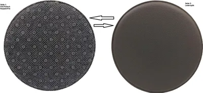 Produktbild von 4 Stück Sitzauflagen Grau Lederoptik rund Ø35cm Anti Rutsch Noppen Sitzkissen