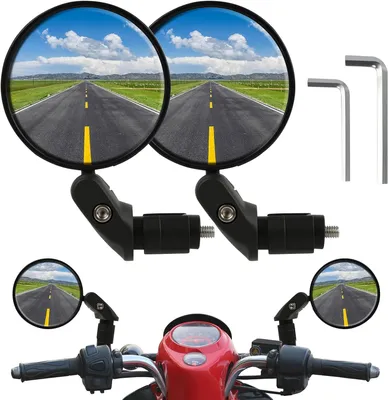 Zdjęcie produktu dla Lusterko rowerowe szerokokątne - obracane o 360° - średnica 17,4 do 22 mm