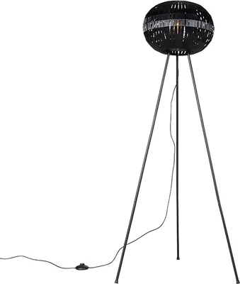 Immagine prodotto di Lampada da terra moderna con base a treppiede, nera, Zoë
