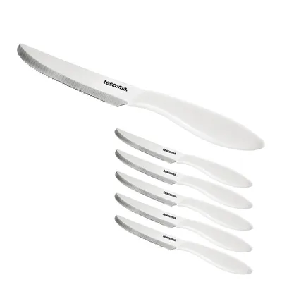 Obrázek produktu pro Tescoma 863054.11, Jídelní nůž, Jednodílná konstrukce, 12 cm, Nerezová ocel, Nerezová ocel, Bílá