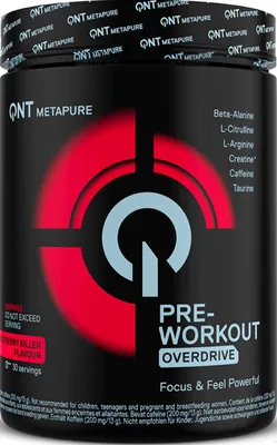 Produktbild von QNT Pre-Workout Overdrive (30 Serv) Raspberry Killer - Pre-Workout - Pre-Workout Booster