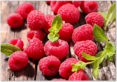 Produktbild von Tulup® Glas-Bild - 100 x 70 - Wandbild aus Glas - Wandkunst - Wandbild hinter gehärtetem Sicherheitsglas - Essen & Getränke - Himbeeren - Rot