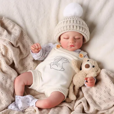 Imagen del producto de Muñeca reborn realista de 50 cm con accesorios, ideal para niños