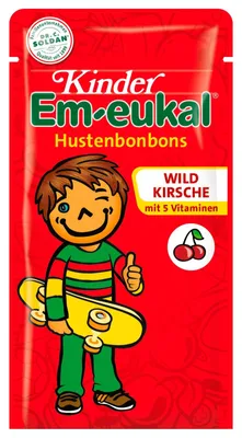 Zdjęcie produktu dla Em eukal pastylki na kaszel dla dzieci z dziką wiśnią i 5 witaminami 75g