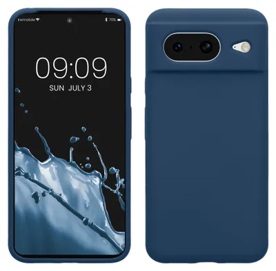 Produktbild von kwmobile Handyhülle für Google Pixel 8 Hülle, für Pixel 8 Case - Hülle Silikon - kabelloses Laden - Marineblau