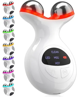 Produktbild von V-Gesicht Massagegerät mit Mikrostrom, Rotlicht & LED, Hautstraffung, Anti-Falten, 7 Farben, Heimgebrauch