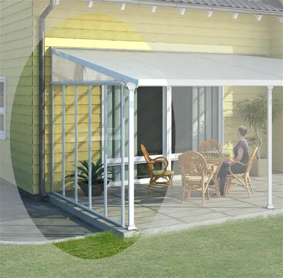Produktbild von Seitenwand W 3 für Palram Alu Terrassenüberdachung B 387cm weiß