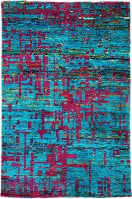 Produktbild von Teppich QUEEN | Farbe: Blau; Größe: 120x170 cm | strapazierfähig und leicht zu reinigen | Wohnzimmer | Schlafzimmer