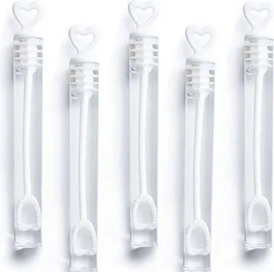 Produktbild von 48x Seifenblasen Röhrchen für Hochzeit mit Herzchen Griff Wedding Bubbles