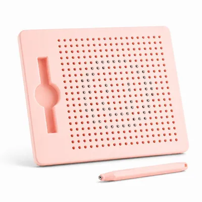 Produktbild von Magnetische Zeichentafel für Kinder mit Stahlkugeln & Magnetstift – Lernspielzeug zum Schreiben, Malen und Üben - Rosa