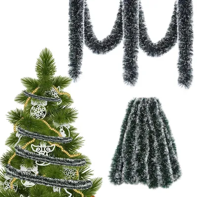 Produktbild von Weihnachtsgirlande 10m Tannengirlande mit Schnee Grün Weiß für Innen & Außen