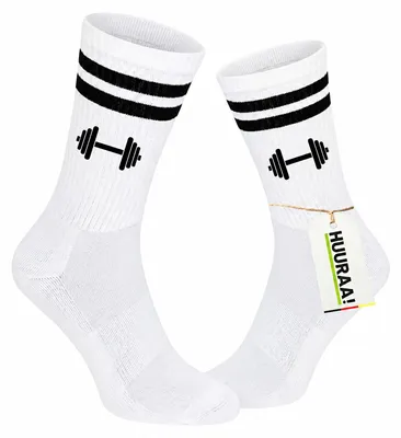 Produktbild von Huuraa Uni Socken Hantel Silhouette 37/41 Black Baumwolle Tennissocken Geschenkidee