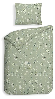 Produktbild von Heckettlane Ciro Bettbezug - 135x200 cm – 100% Baumwoll-Flanell – Hochwertige Bettwäsche mit motiv – Weich - Atmungsaktiv und Hautfreundlich – inkl. 80x80 cm Kissenbezug – Grün