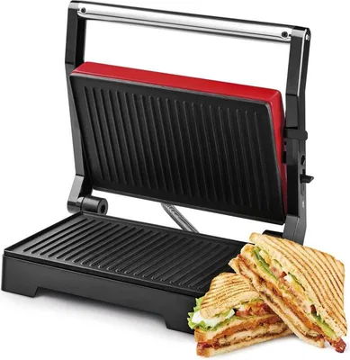 Image de Appareil à sandwich 1000W Rouge Royalty Line RLPM10008691-RED