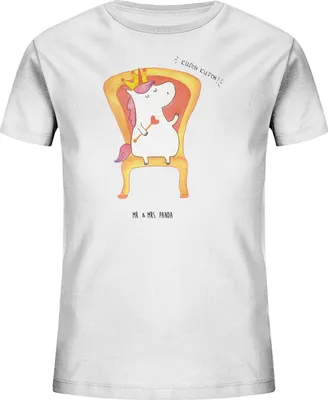 Produktbild von Mr. & Mrs. Panda Kleinkinder T-Shirt Einhorn Prinzessin 7-8 Jahre (122/128) - Weiß - Geschenk, Öko Kinder, Kindershirt, Geburtstagsgeschenk, Bio, für, Teenager, Unicorn