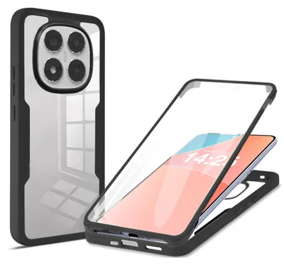 Produktbild von 360 Grad Rundum Schutz Handyhülle für Xiaomi Redmi Note 14 Pro Full Cover Vollschutz Case Farbe: Schwarz