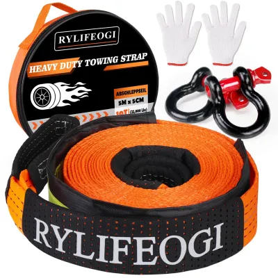 Image de Câble de levage Sleepkabel, 10 tonnes, 5 mètres x 5 cm, corde de levage robuste