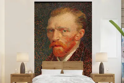 Produktbild von MuchoWow® Fototapete für Wohnzimmer oder Schlafzimmer Wandtapete Vinyl Motivtapete Selbstporträt - Vincent van Gogh - 225x350 cm - Schlafzimmer tapete