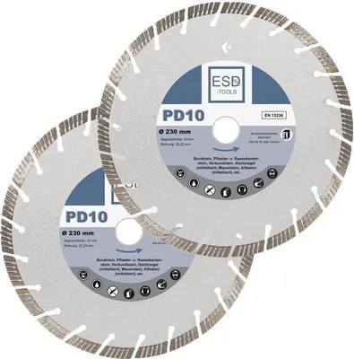 Produktbild von 2x Diamanttrennscheibe PD10 Turbo - Ø 230 mm - 22,23 mm Bohrung