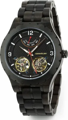 Produktbild von Edenhölzer Holzuhr Herren Armbanduhr Automatik Bougainville Holzarmband Datumsanzeige