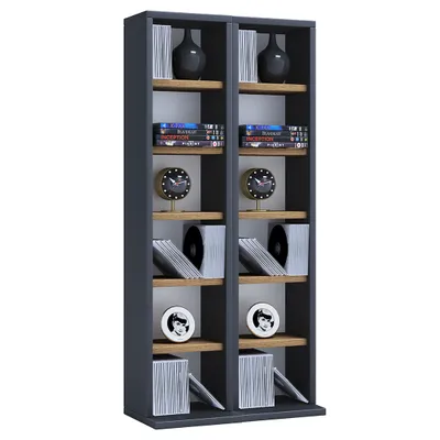 Immagine prodotto di Scaffale per CD in legno | Scaffale CD con spazio per 204 CD o 72 DVD o 40 Video | Dimensioni: H. 92 x W. 42 x D. 20 cm | Elegante scaffale CD/DVD | Scaffale Blu ray - Milano