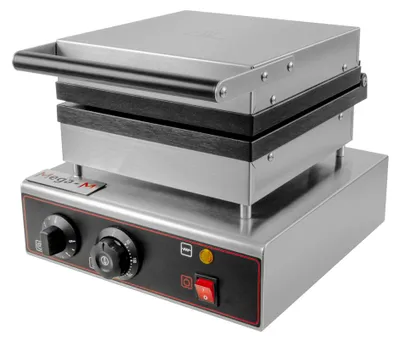 Zdjęcie produktu dla Gofrownica gastronomiczna prostokątna Mega-M 2 formy wypiekowe 4x6 2000W