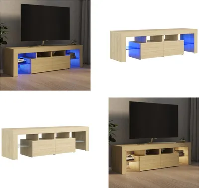 Produktbild von vidaXL TV Schrank mit LED Beleuchtung Sonoma Eiche 140x36,5x40 cm - TV-Schrank - TV-Schränke - TV-Möbel - TV-Ständer