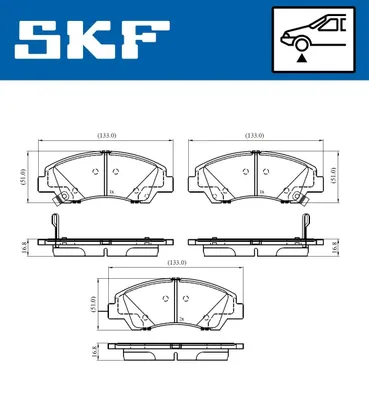 Produktbild von SKF Bremsbeläge Satz Vorne Bremsklötze für HYUNDAI i10 (IA) VKBP 80386 A