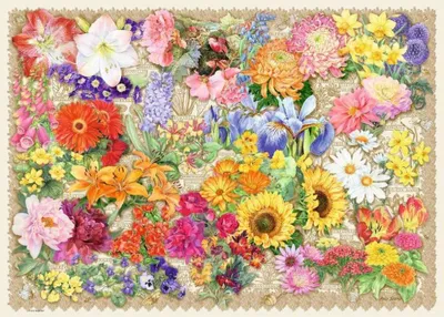 Zdjęcie produktu dla Puzzle 1000 elementów Kwitnące kwiaty Ravensburger