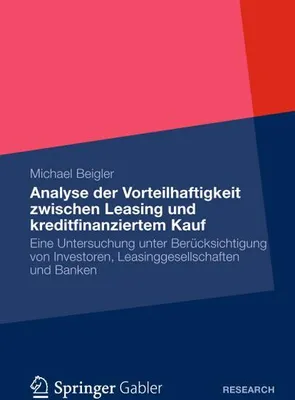 Obrázok produktu pre Beigler, M: Vorteilhaftigkeit zwischen Leasing und kreditfin