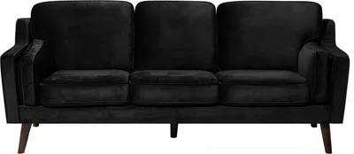 Produktbild von BELIANI Sofa Schwarz Samtstoff 3-Sitzer Retro Minimalistisch Wohnzimmer