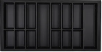 Produktbild von ORGA-BOX VII Design Besteckeinsatz schwarz 926 x 474 mm Schubladeneinsatz für Siematic Schüller Küchen uvm. mit 100er Korpus