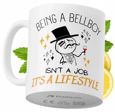 Produktbild von Lustiger Kaffee- oder Teebecher mit witzigem Textdesign für Hotelpagen - ideal für Geburtstage, Namenstage, Feiertage und besondere Anlässe. Hochwertiger Becher für Zuhause, Büro und Arbeit. Farbe: Weiß, 330 ml.