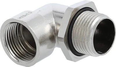 Produktbild von Winkelverschraubung M20x1,5 KMW-M20 Zink-Druckguss vernickelt Gewindelänge 16,0mm - 1 Stück