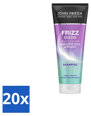 Imagen del producto de 20 champús John Frieda Frizz Ease Weightless Wonder, 250 ml cada uno. Paquete económico de 20 unidades