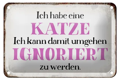 Produktbild von Blechschild Spruch 18x12cm habe Katze kann ignoriert werden