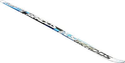 A single cross-country ski is shown against a white background.