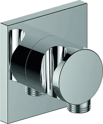 Produktbild von Keuco Schlauchanschluss IXMO DN 15, mit Brausehalter Rosette rund schwarzchrom gebürstet 59592130001