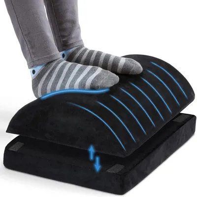 Produktbild von Fußstütze Schreibtisch Premium Schaumstoffkern, Höhenverstellbare Fußbank Ergonomische Fußablage Schreibtisch, Homeoffice Büro Zubehör Fußhocker