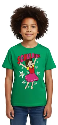 Produktbild von Spreadshirt Heidi Schulkind Erstklässler Einschulung Kinder T-Shirt, 98/104 (3-4 Jahre), Kelly Green