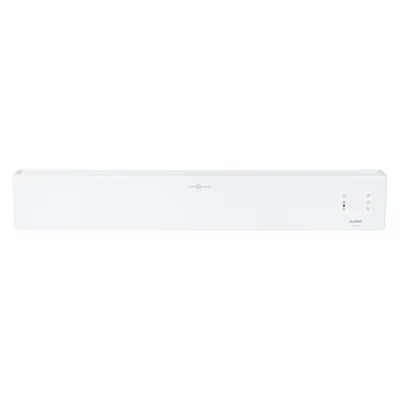 A white electric heater is shown against a white background.