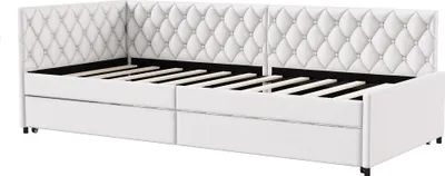 Produktbild von Sofa - U-Form Schlafsofa mit Ausziehbett - Doppelbett 90/180x200 cm - mit Stauraum - Holzgestell, Samtstoff, ohne Matratze - Beige