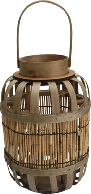 Imagen del producto de Lámpara de papel trenzado, soporte para velas, farol decorativo para el hogar