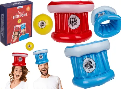 Produktbild von Bierpong Hüte aufblasbar mit Ball - ca. 24 cm